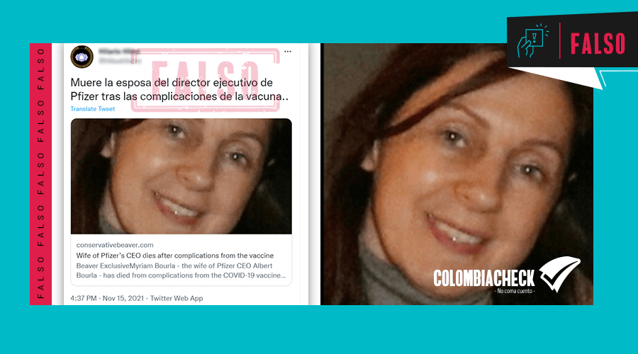 Es falso que la esposa del director ejecutivo de Pfizer haya muerto por