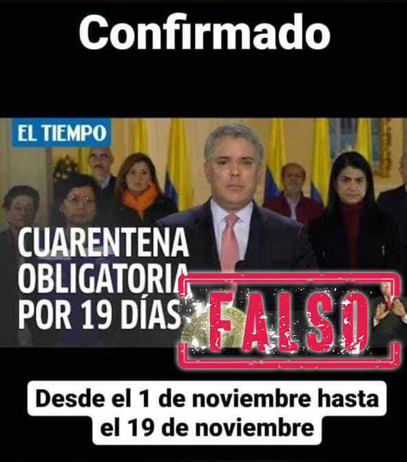 Falsa captura de El Tiempo cuarentena