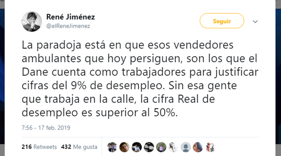 El tuit original