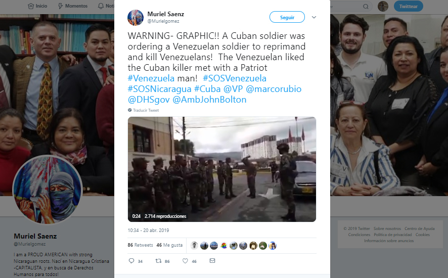 Captura de pantalla de tuit en inglés con el video