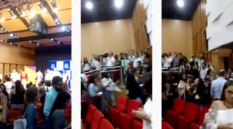 Tres fotogramas tomados del video publicado en Facebook