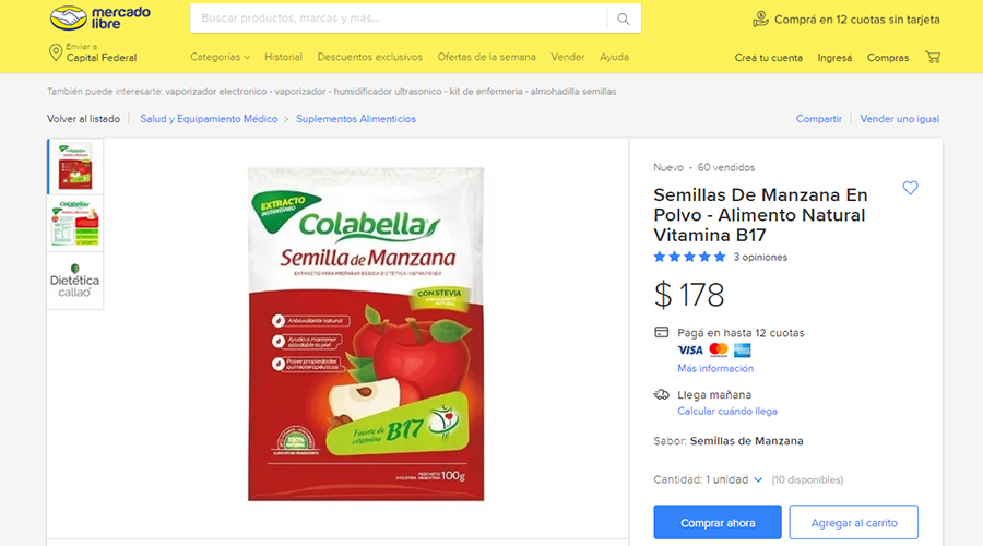 Venta de falsa vitamina en Argentina