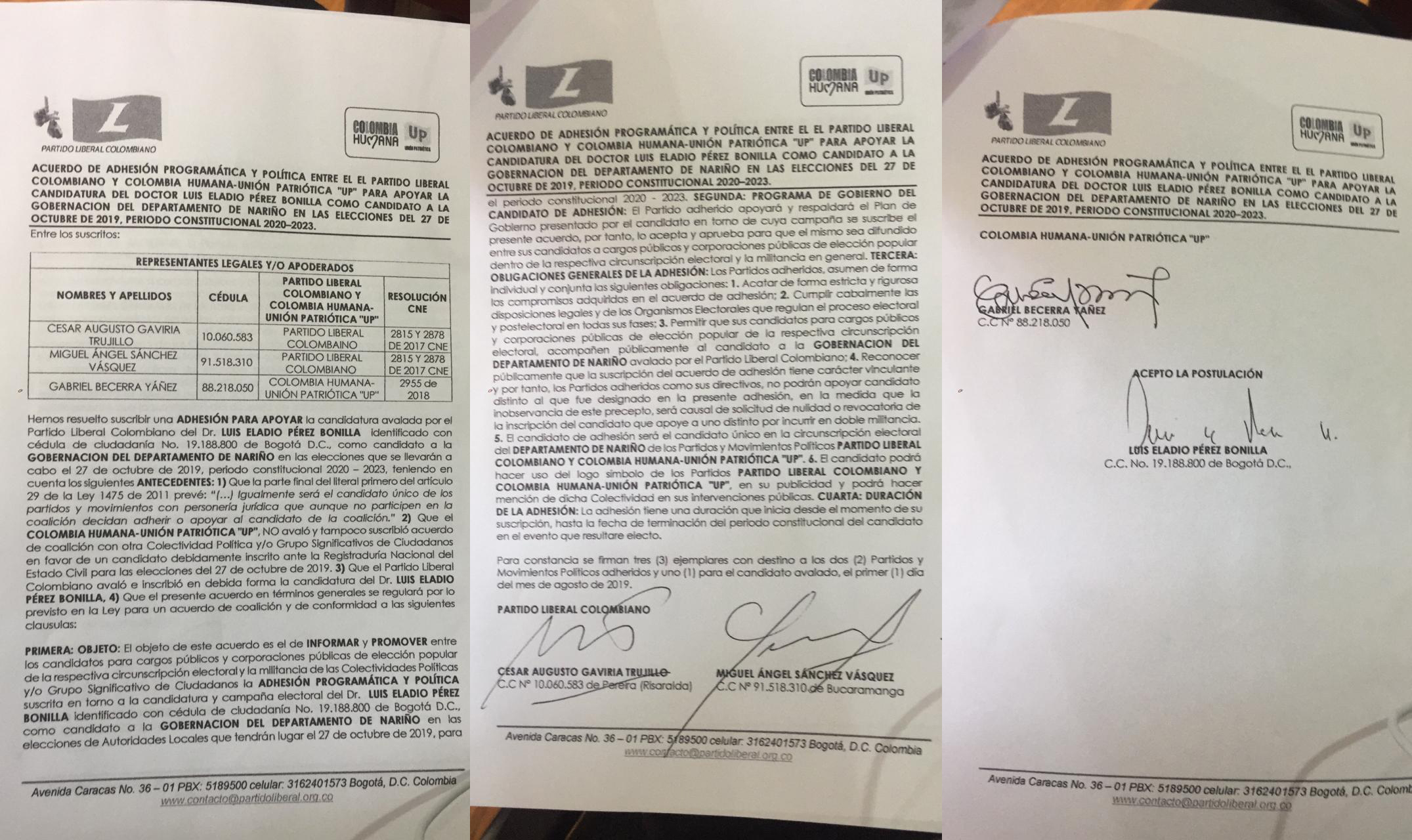 Acuerdo programático Colombia Humana-UP y Liberal por Luis E. Pérez