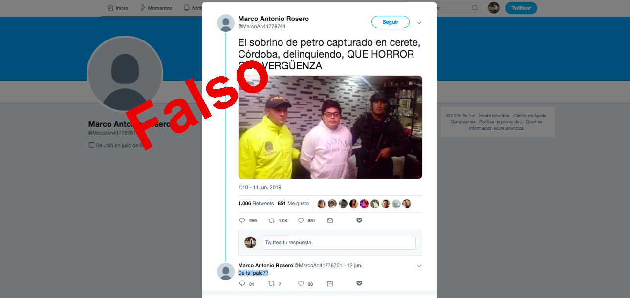 Trino falso de un hombre siendo capturado 