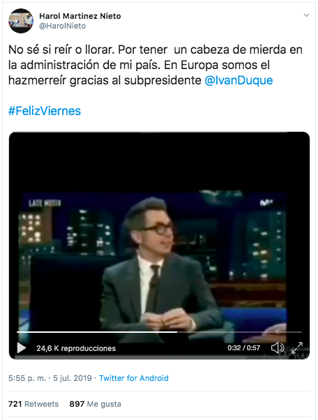 Trino que comparte el video