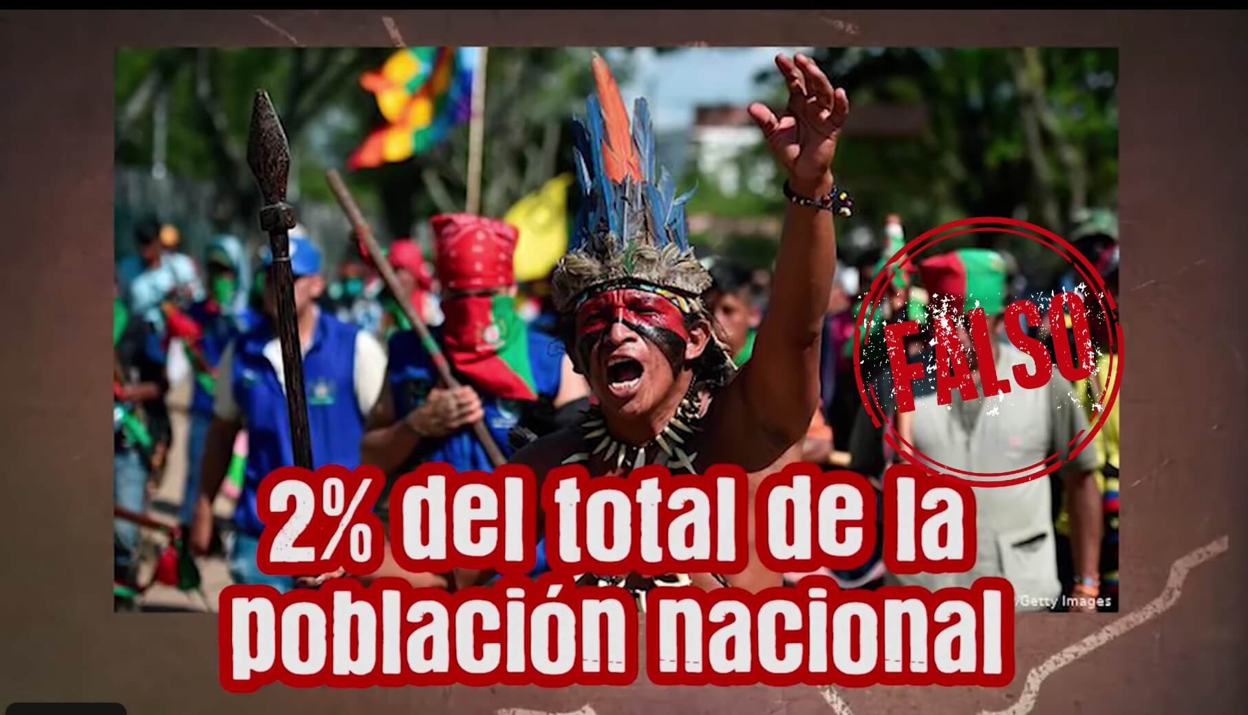 pantallazo de video de la polla que dice que indígenas son el 2% de la población