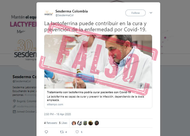 Trino de Sesderma Colombia con publirreportaje de El Tiempo