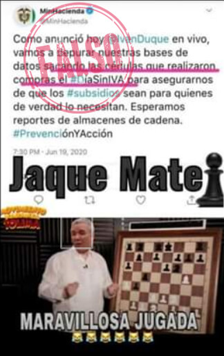 Meme con falso trino del MinHacienda que anunciaba quitar subsidios