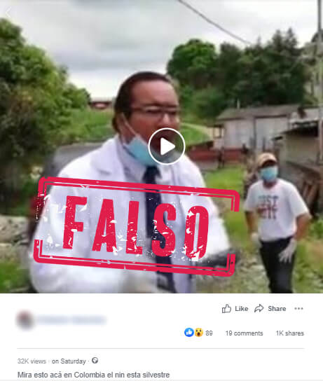 Publicación en Facebook del video sobre neem contra coronavirus