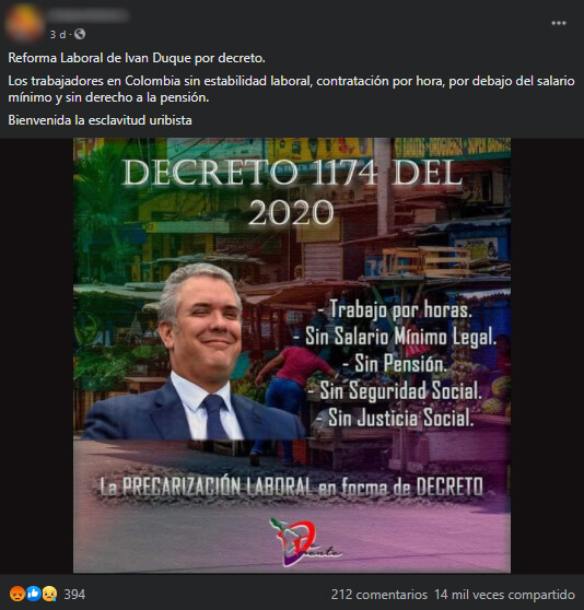 Meme sobre el decreto 1174 de 2020