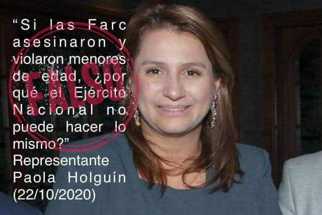Meme que le atribuye frase falsa a Paola Holguín