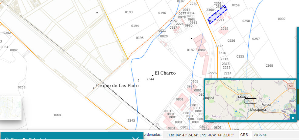 Mapa IGAC de la zona donde compraron los terrenos los Uribe en Mosquera