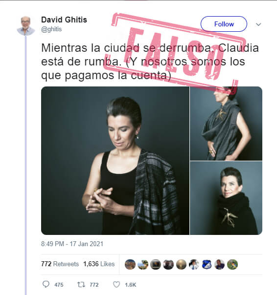 Trino de David Ghitis sobre fotoestudio de Claudia López