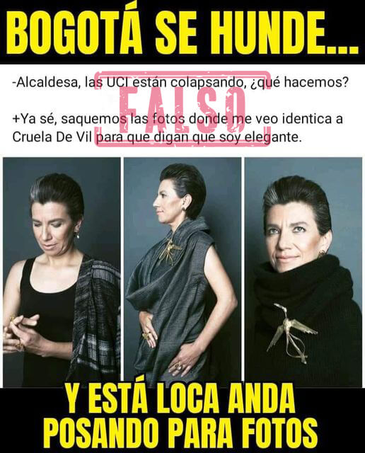 Meme sobre fotoestudio de Claudia López