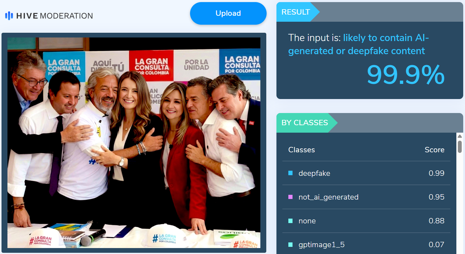 Análisis de la imagen con Hive Moderation