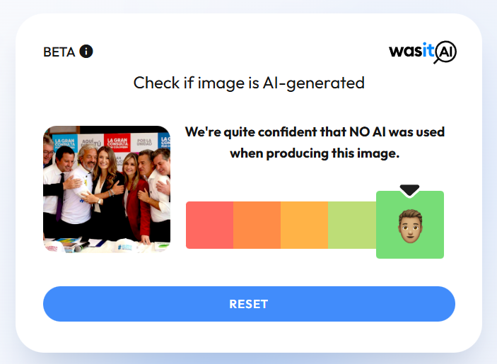 Análisis de la imagen con Was It AI