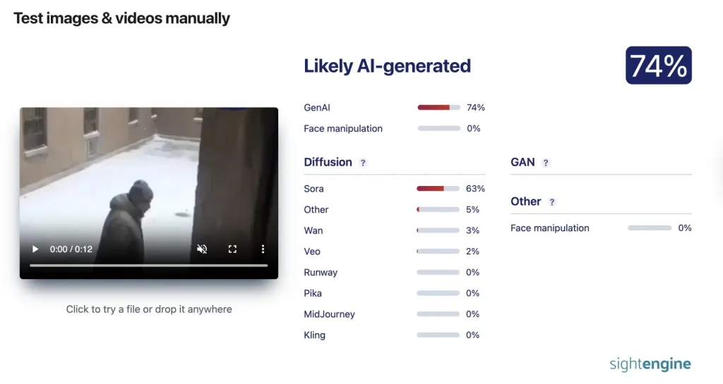Análisis de Hive Moderation al video falso de Maduro en el patio de la prisión