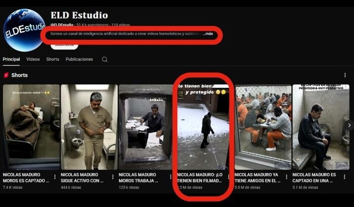 Video falso de Maduro en el patio de una prisión dentro del canal de entretenimiento con IA