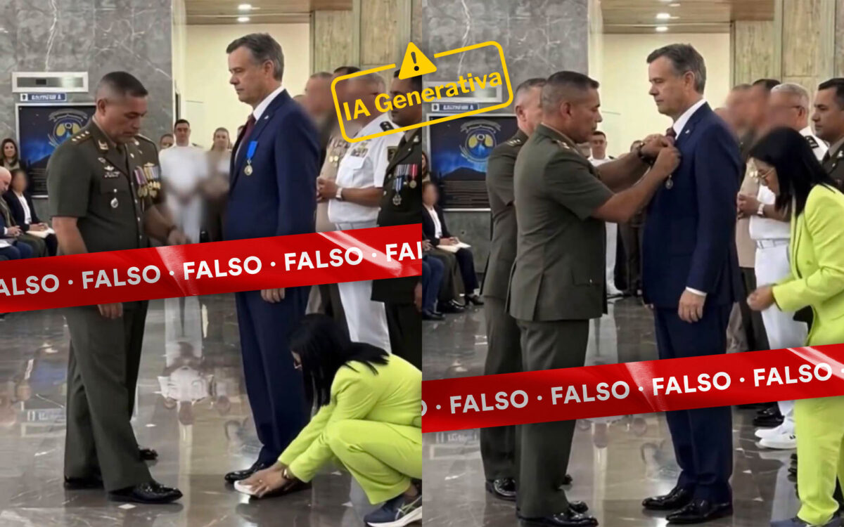 Otras imágenes falsas de Delcy Rodríguez con el director de la CIA