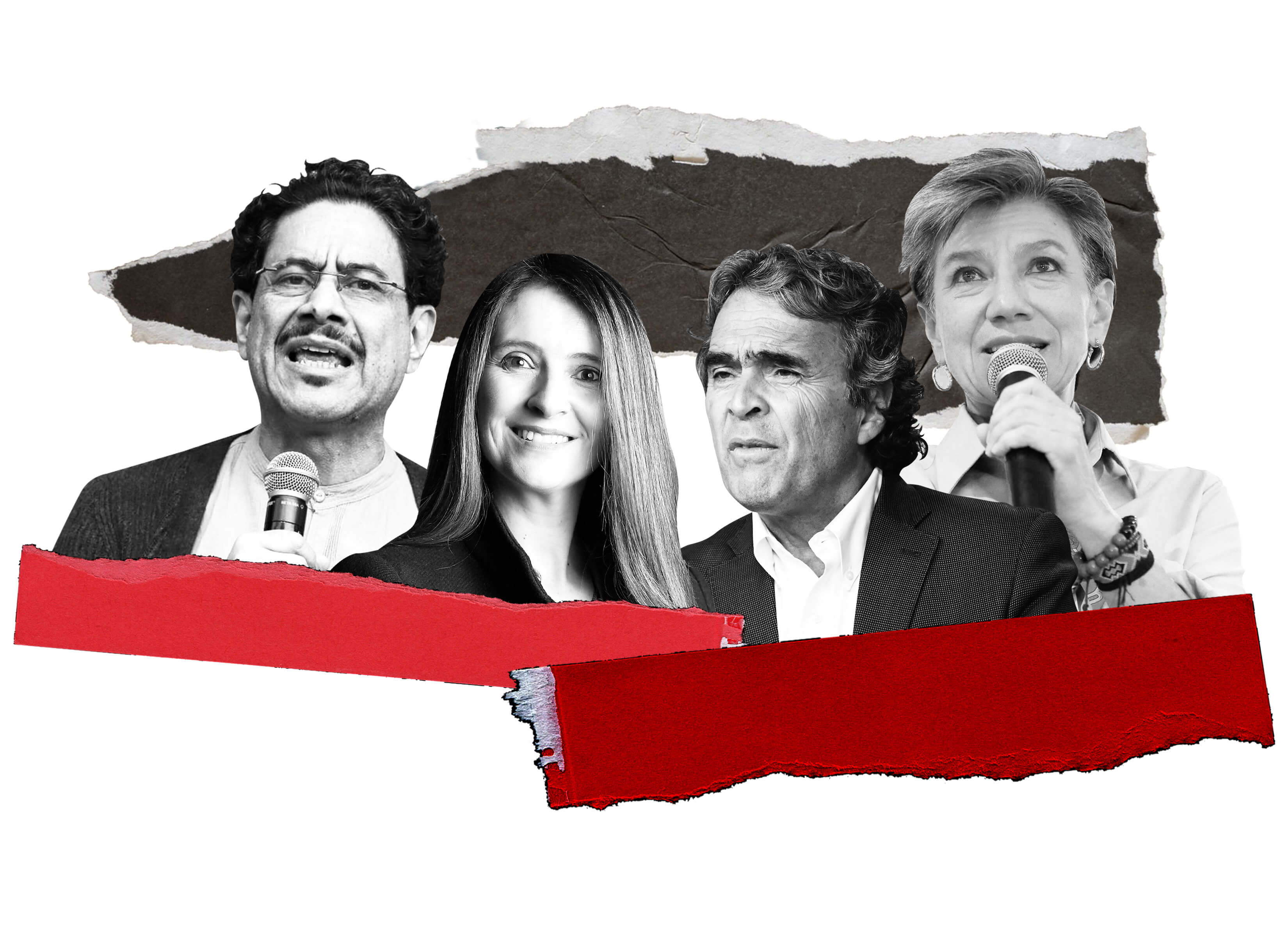 Iván Cepeda, Paloma Valencia, Sergio Fajardo y Claudia López