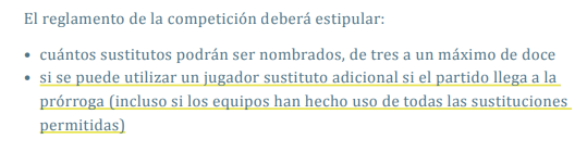 Reglas FIFA para la temporada 2018-2019: cuarto cambio