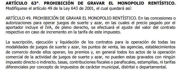 Artículo 63 Plan Desarrollo