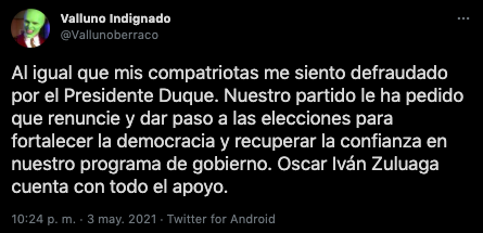 Valluno indignado
