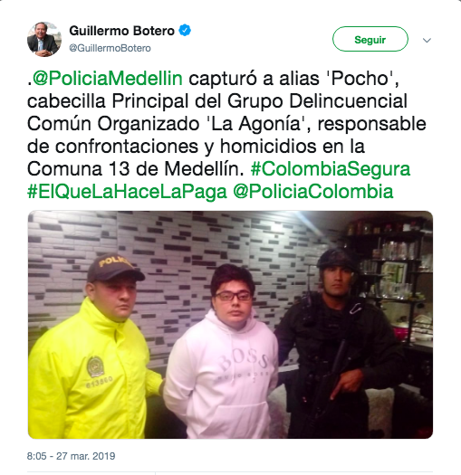 Trino de Guillermo Botero, ministro de defensa