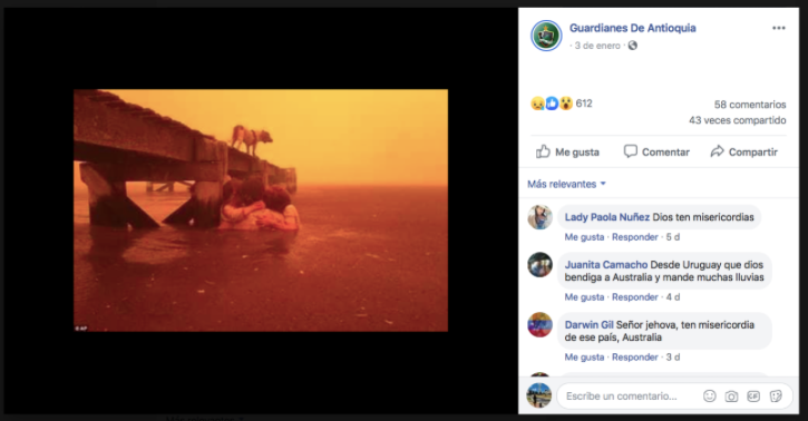 Captura de pantalla Facebook