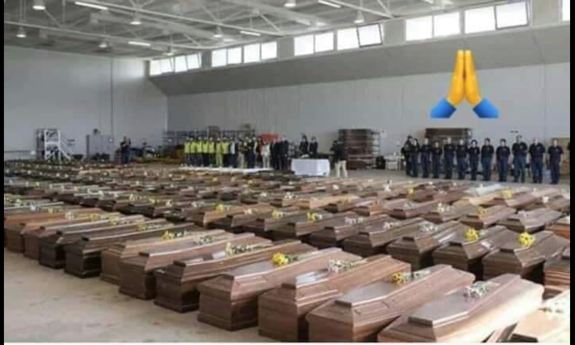 Foto de muertos en el  naufragio del Lampedusa en Italia
