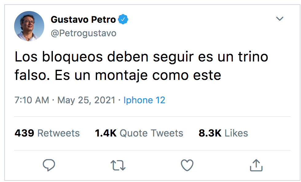 Trino falso de petro hecho en aplicación