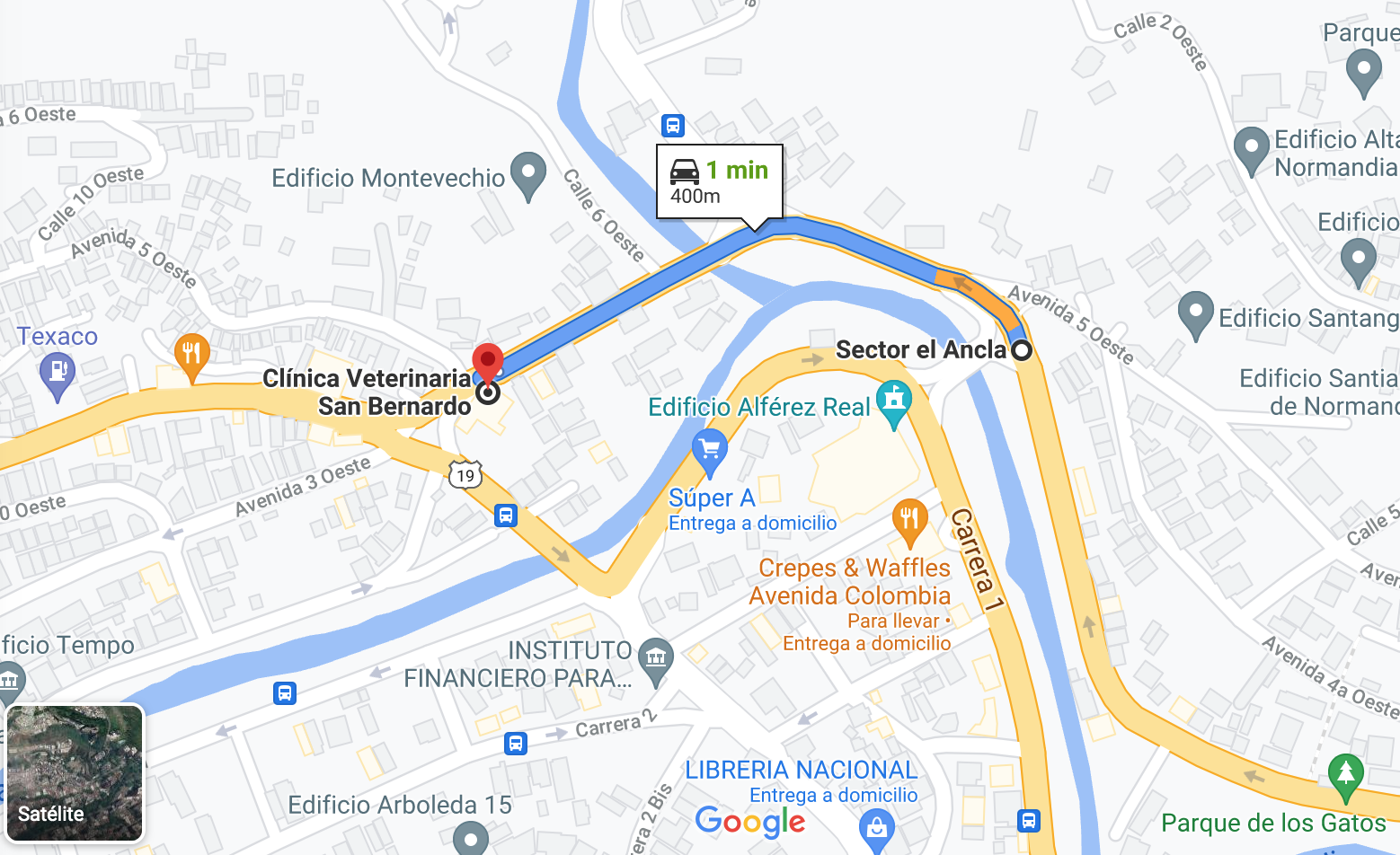 a 400 metros del ancla