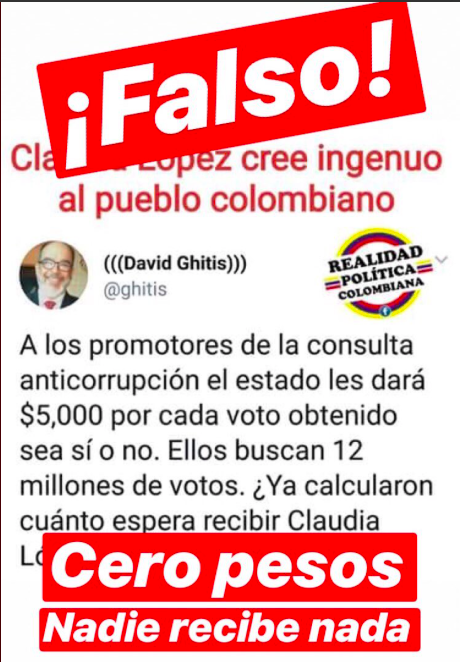 Mentira sobre reposición de votos en consulta anticorrupción