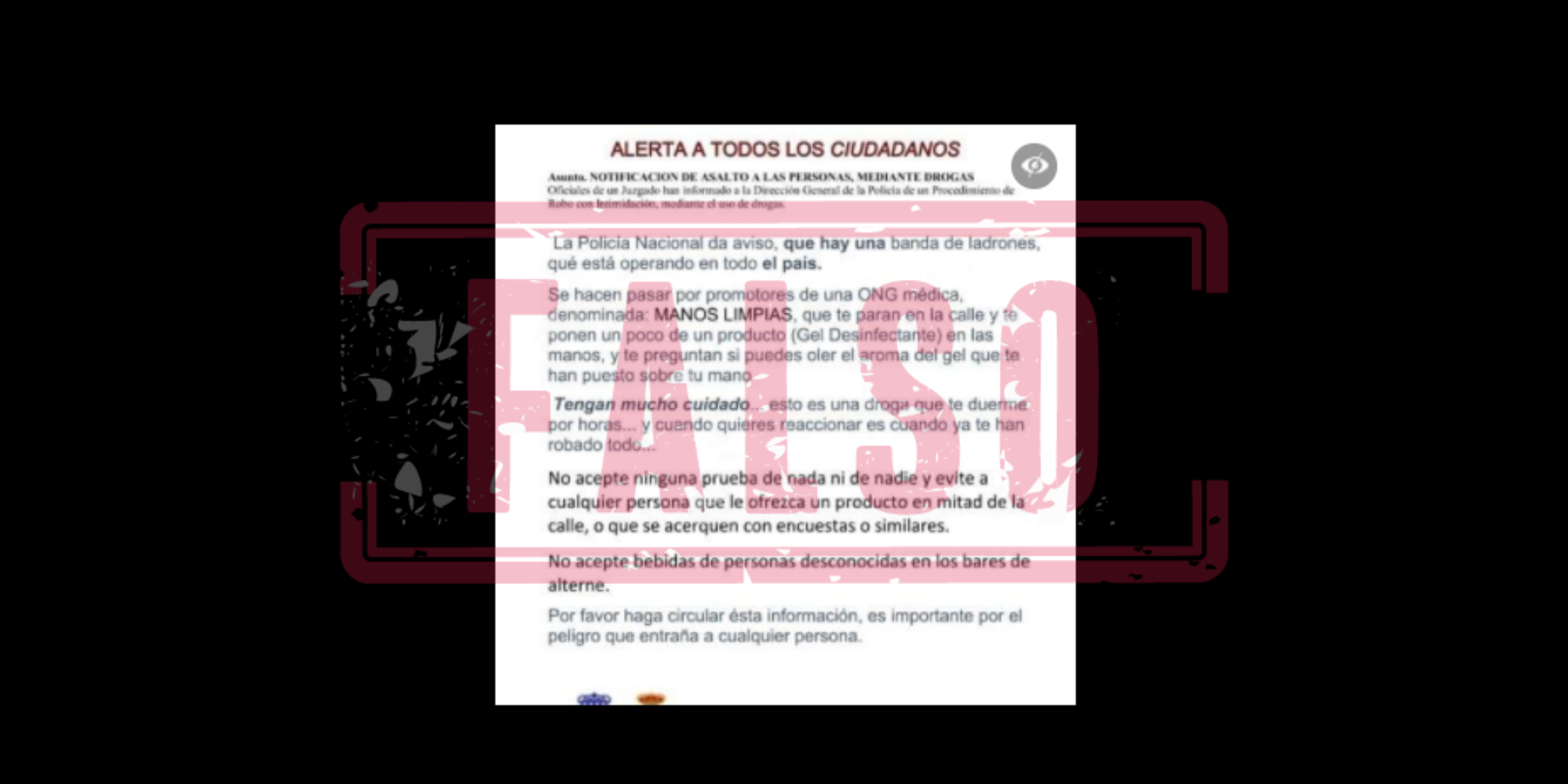 Desinformación alerta Policía
