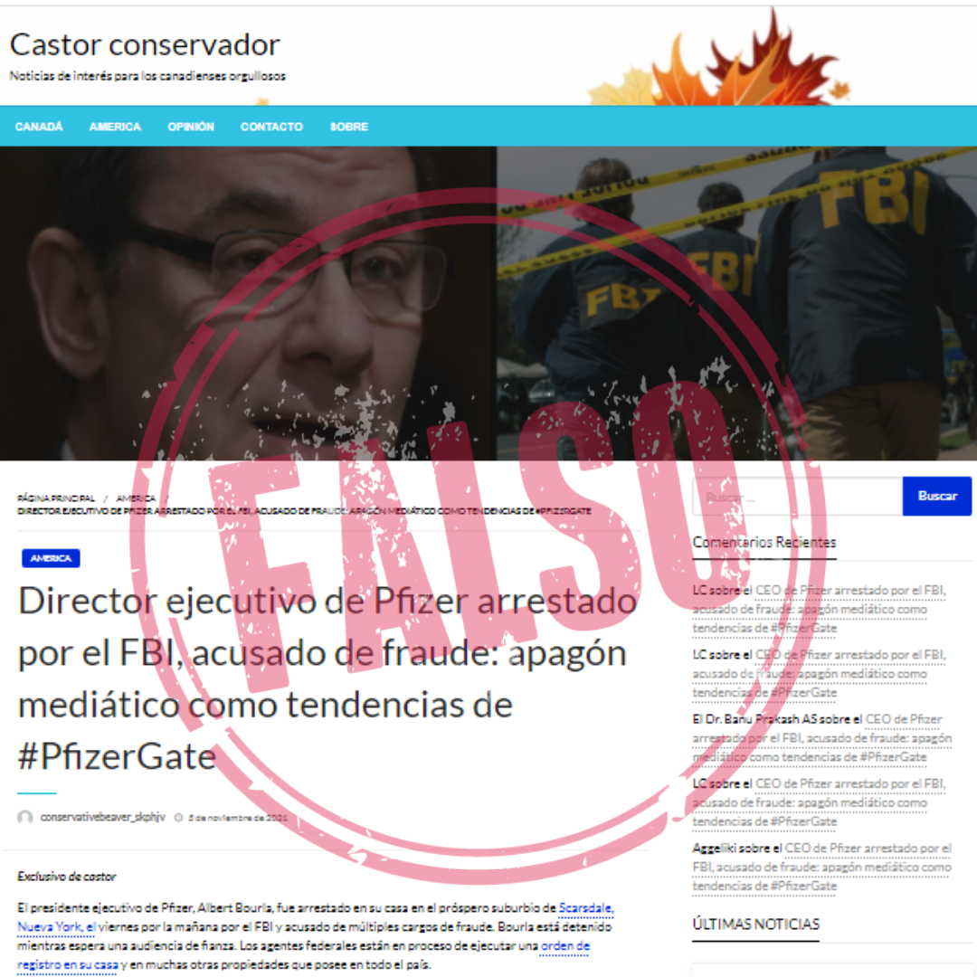 Desinformación sobre arresto de CEO de Pfizer