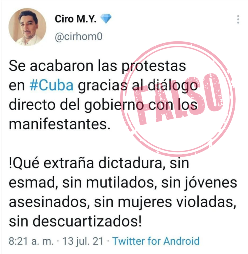 Trino_falso_fin_protestas_Cuba