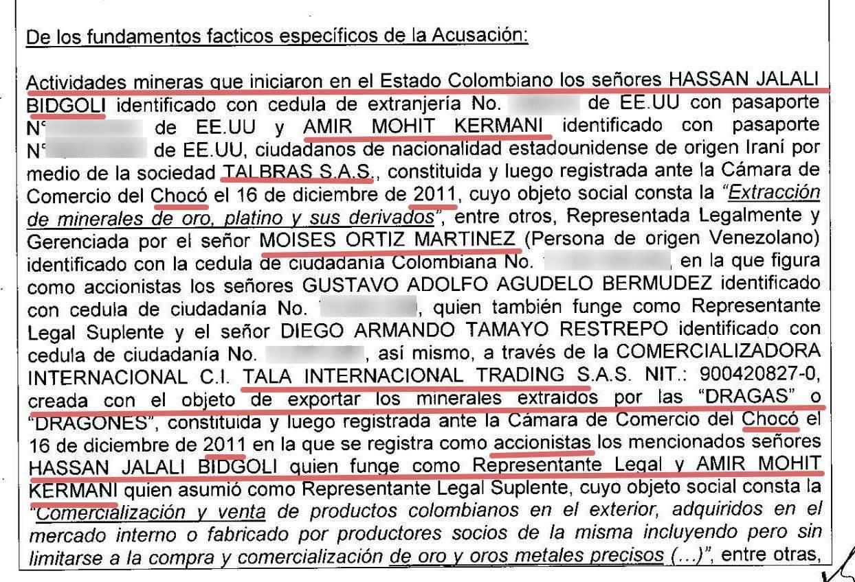 Captura de pantalla del documento de acusación de la Fiscalía.