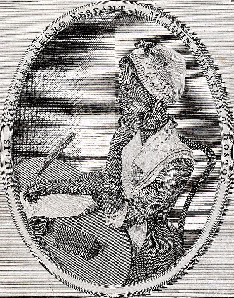 Verdadero retrato de Phillis Wheatley, ilustración de Scipio Moorhead