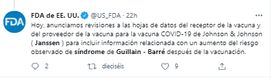 Tweet de la FDA