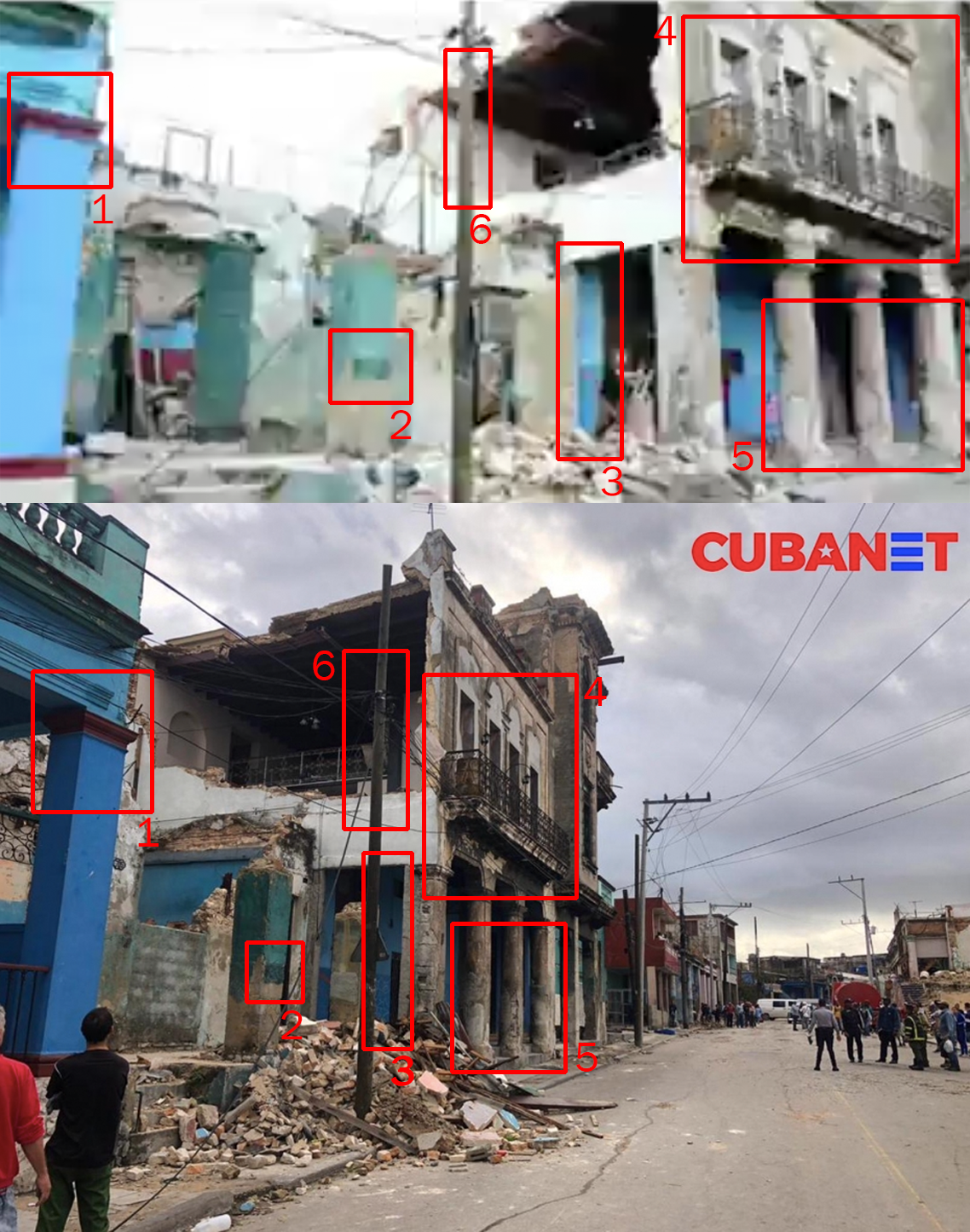 Comparación foto del tornado en Cuba.