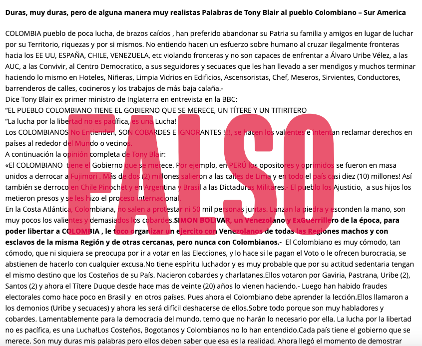 Blair falso