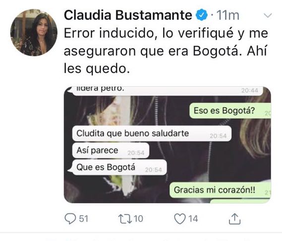 Bustamante reconoce error pero dice que fue inducido