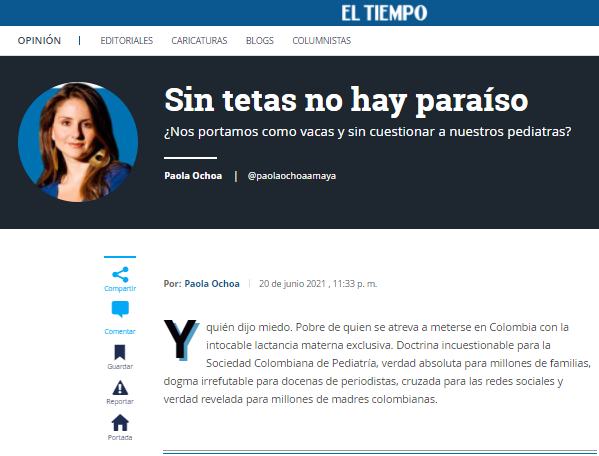 Columna El Tiempo Paola Ochoa