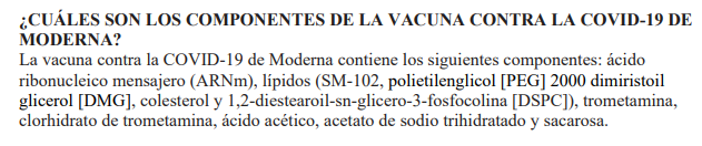 moderna componentes