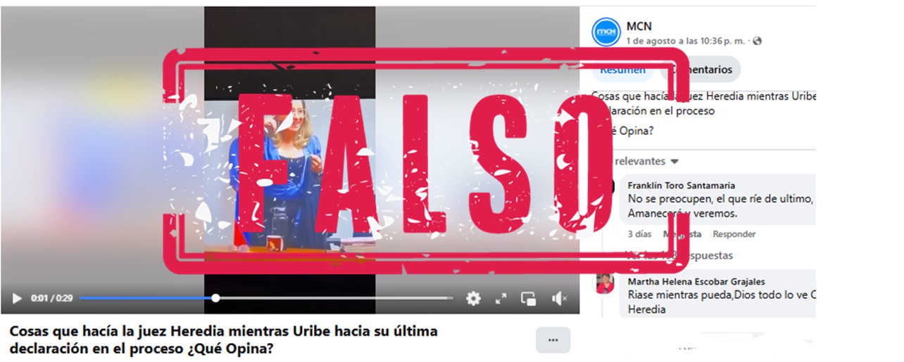 Desinformación con video de Sandra Heredia
