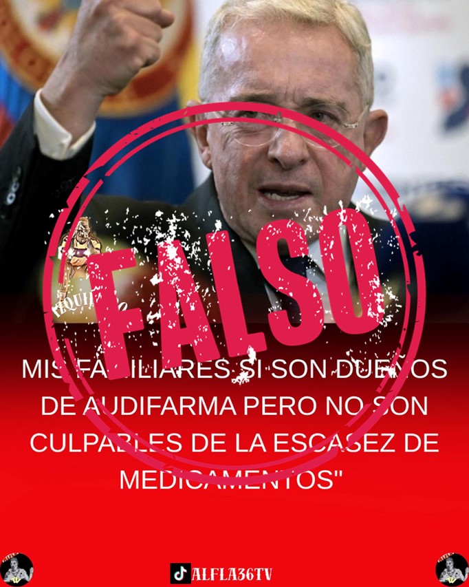 Desinformación de imagen falsa de Uribe