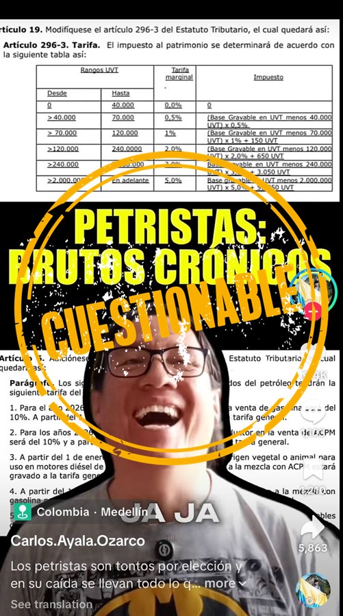 desinformación cuestionable