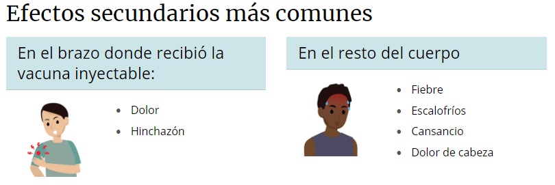 efectos secundarios más comunes