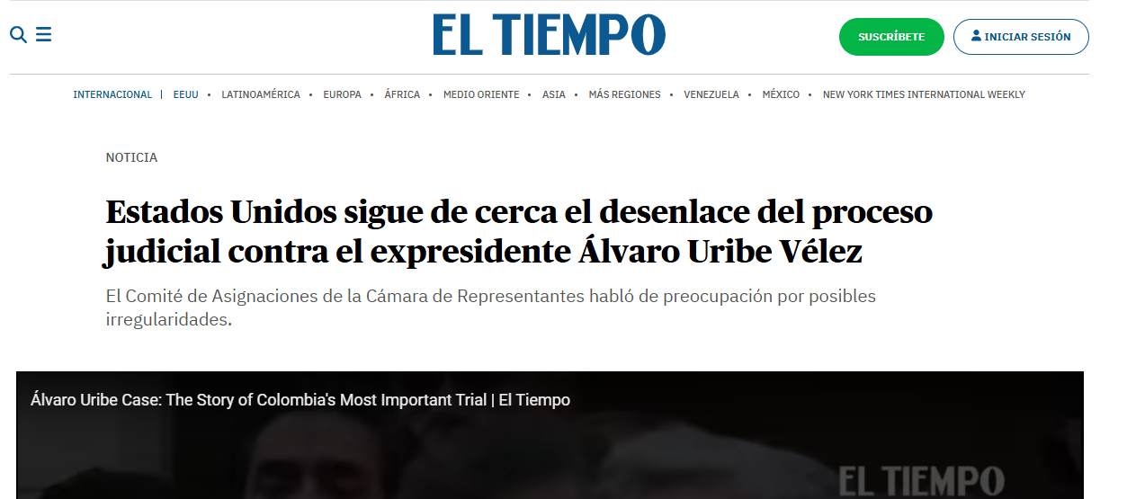 nota de El Tiempo