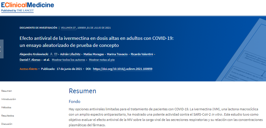 Estudio Ivermectina E Clinical Medicine